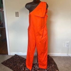 NWT PRETTYLITTLETHING ORANGE JUMPSUIT